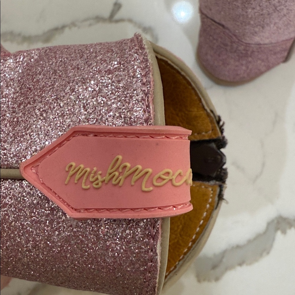 Mishmoccs Princess Baby Pink Glitter Boots with Zipper Size 5 NWOT - Picture 7 of 10